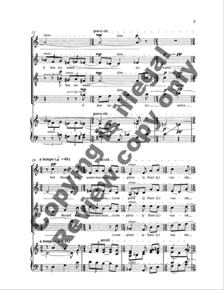Four e.e. cummings poems: 4. without the mercy of your eyes 4-Part scores gallery preview page 7