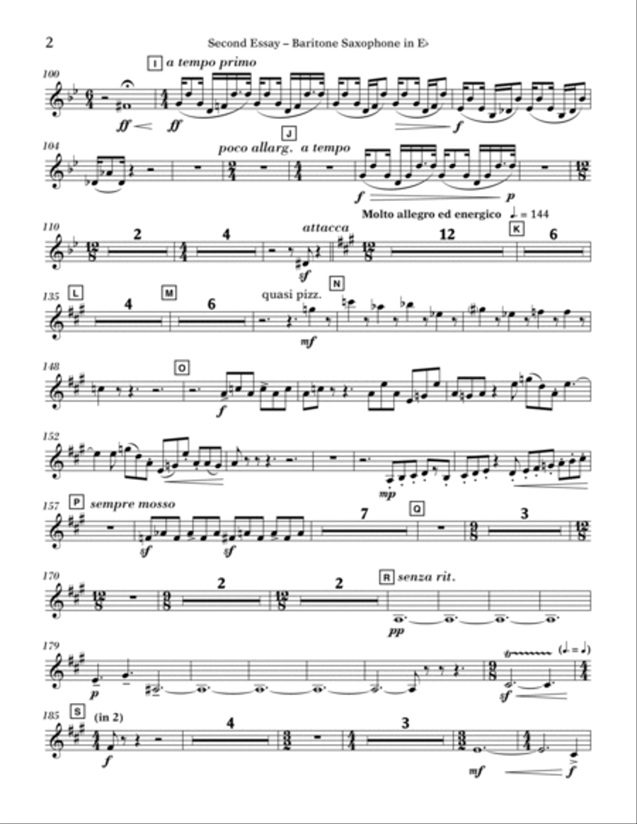Second Essay - Eb Baritone Saxophone Concert Band scores gallery preview page 2