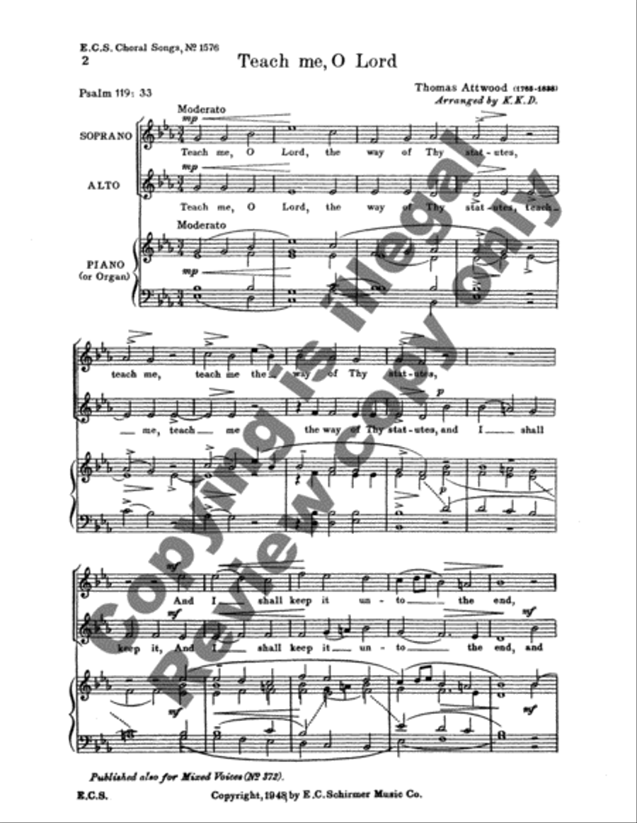 Teach Me, O Lord SA scores gallery preview page 5