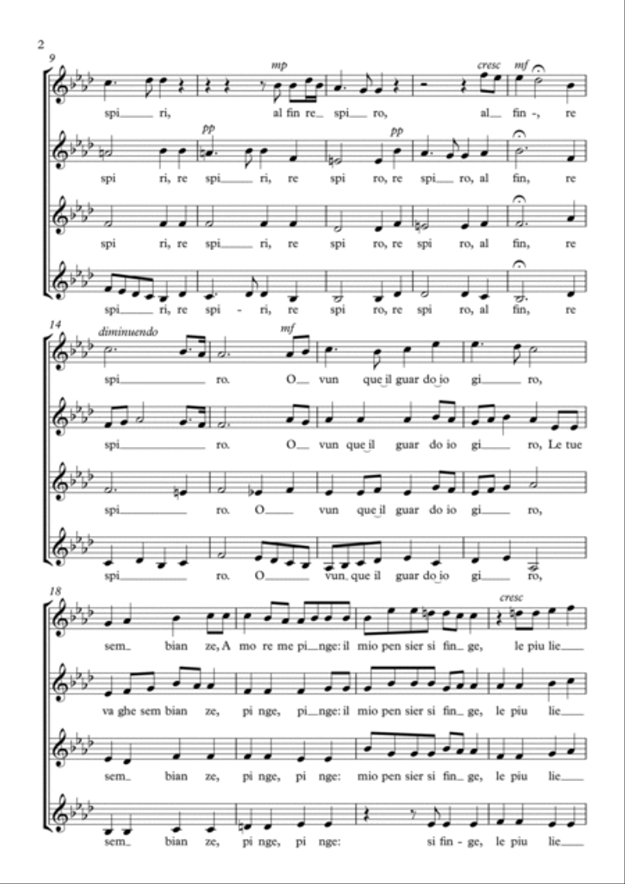O Del Mio Dolce Ardor (SSAA) SSAA scores gallery preview page 2