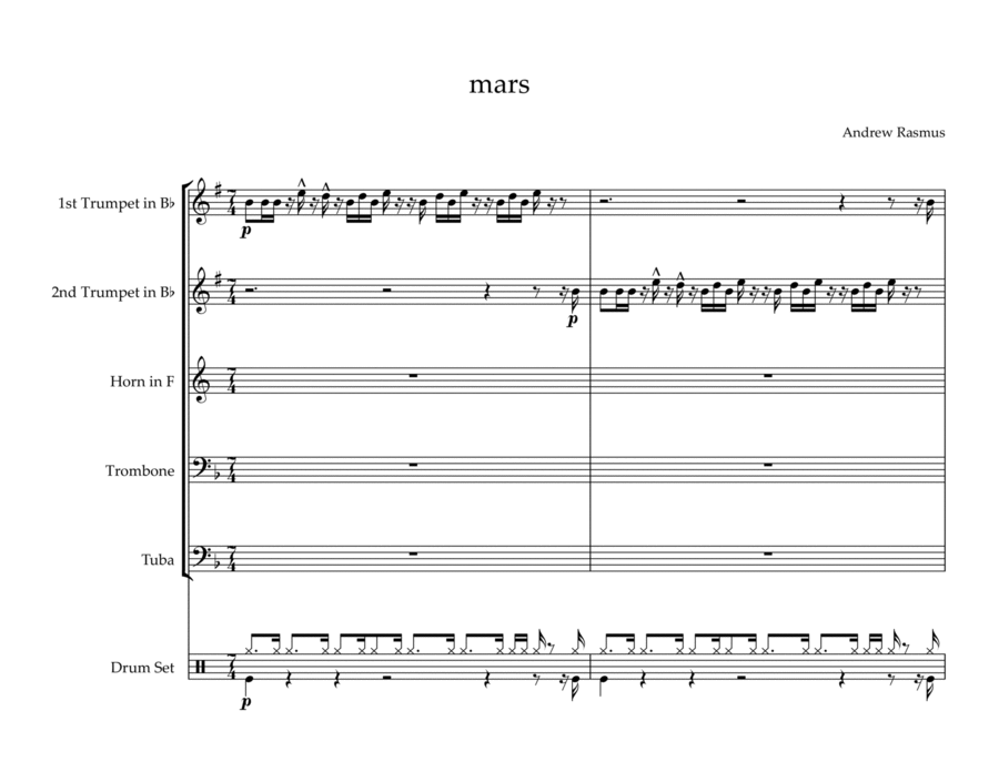 mars mars Brass Quintet scores gallery preview page 1