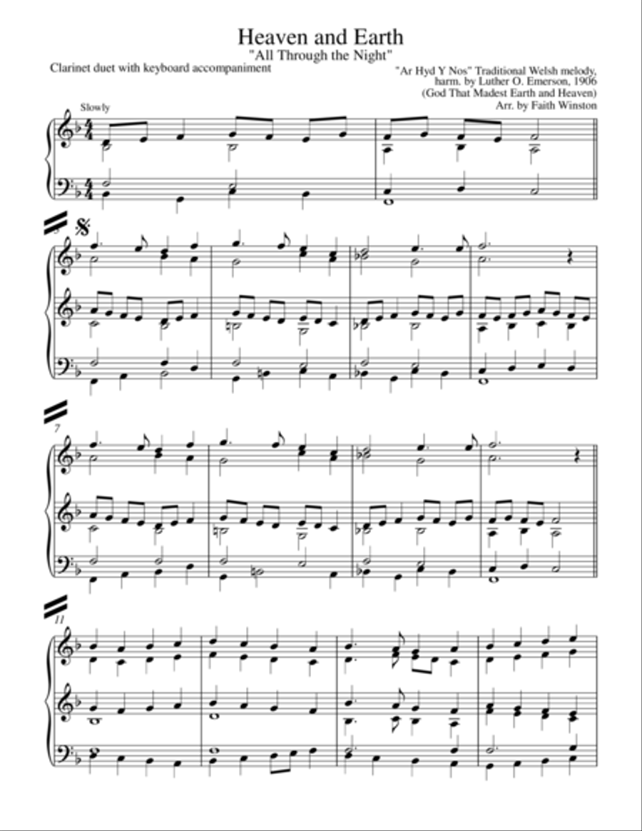 Heaven and Earth Clarinet Duet scores gallery preview page 1