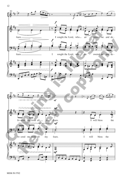 I Will Bless the Lord at All Times (Choral Score) image number null