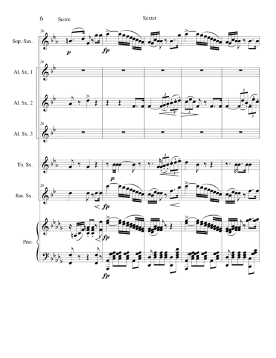 Sextet - from Lucia di Lammermoor Woodwind Ensemble scores gallery preview page 6