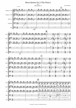 Brass Quintet No.2 Op.3 (The Party!) Movement 1