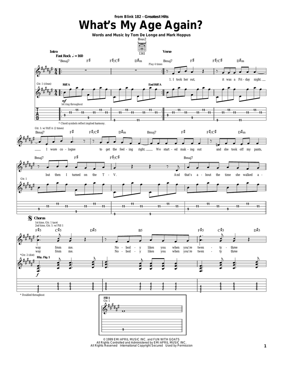What's My Age Again? Acoustic Guitar scores gallery preview page 1