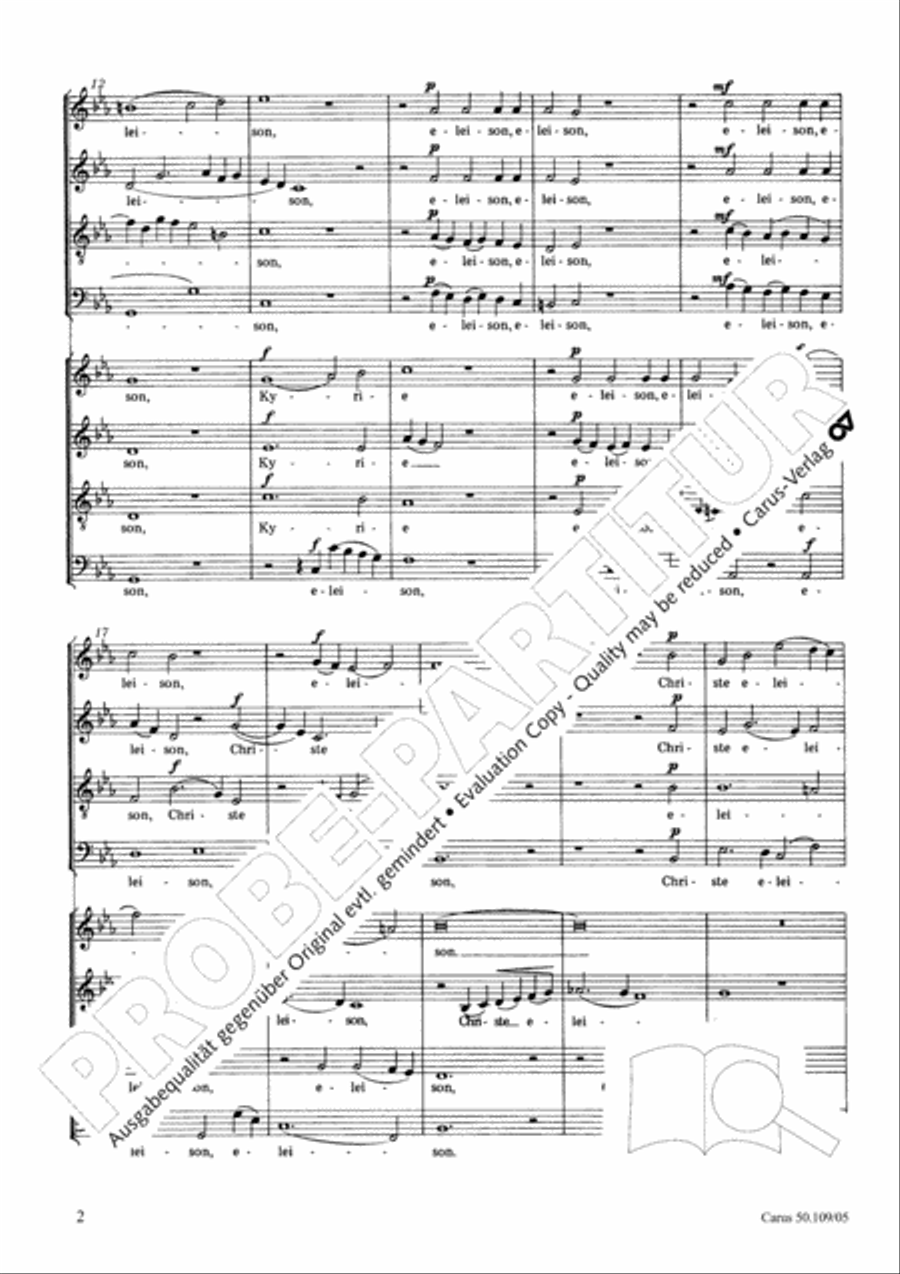 Mass in E flat major (Messe in Es) 4-Part scores gallery preview page 3