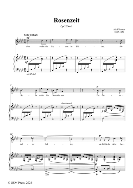 A. Jensen-Rosenzeit(Nun steh'n die Rosen in Blüthe),in A flat Major,Op.22 No.1
