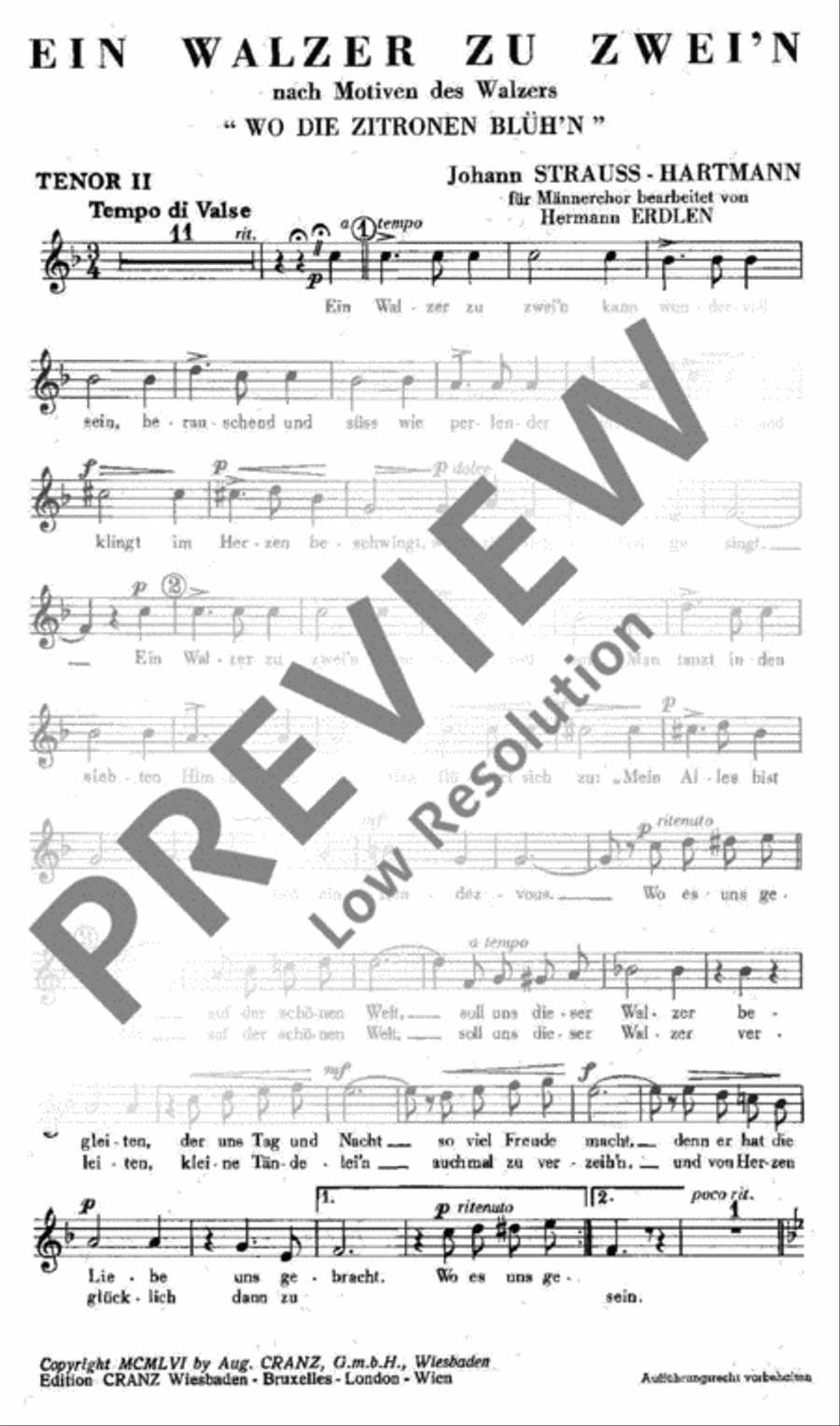 Ein Walzer zu zwei'n TTBB scores gallery preview page 2