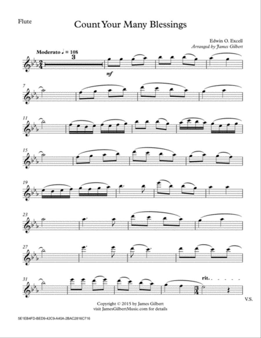 Count Your Many Blessings Flute Solo scores gallery preview page 4