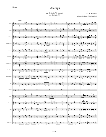Hallelujah Chorus from The Messiah Oratorio. Intermediate full orchestra. Score & parts. image number null