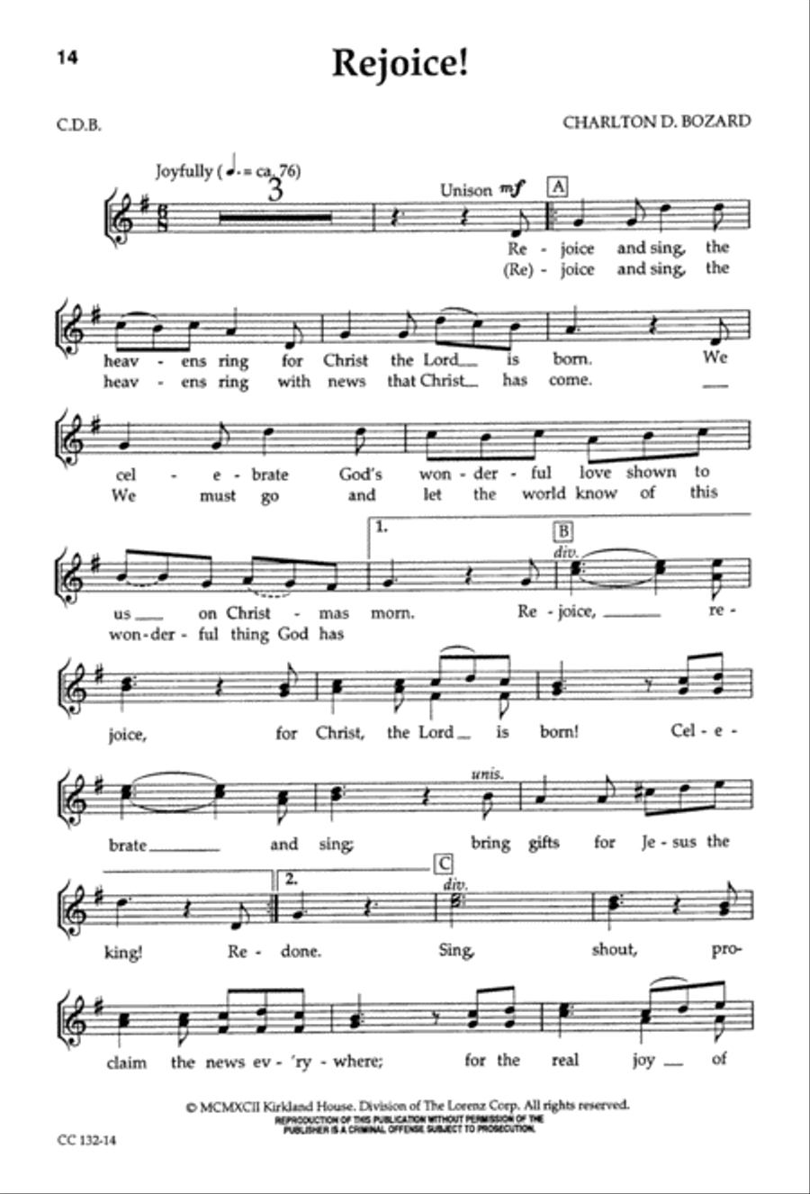 If I'd Been Around When Jesus Was Born - Singer's Ed Unison Choir scores gallery preview page 16
