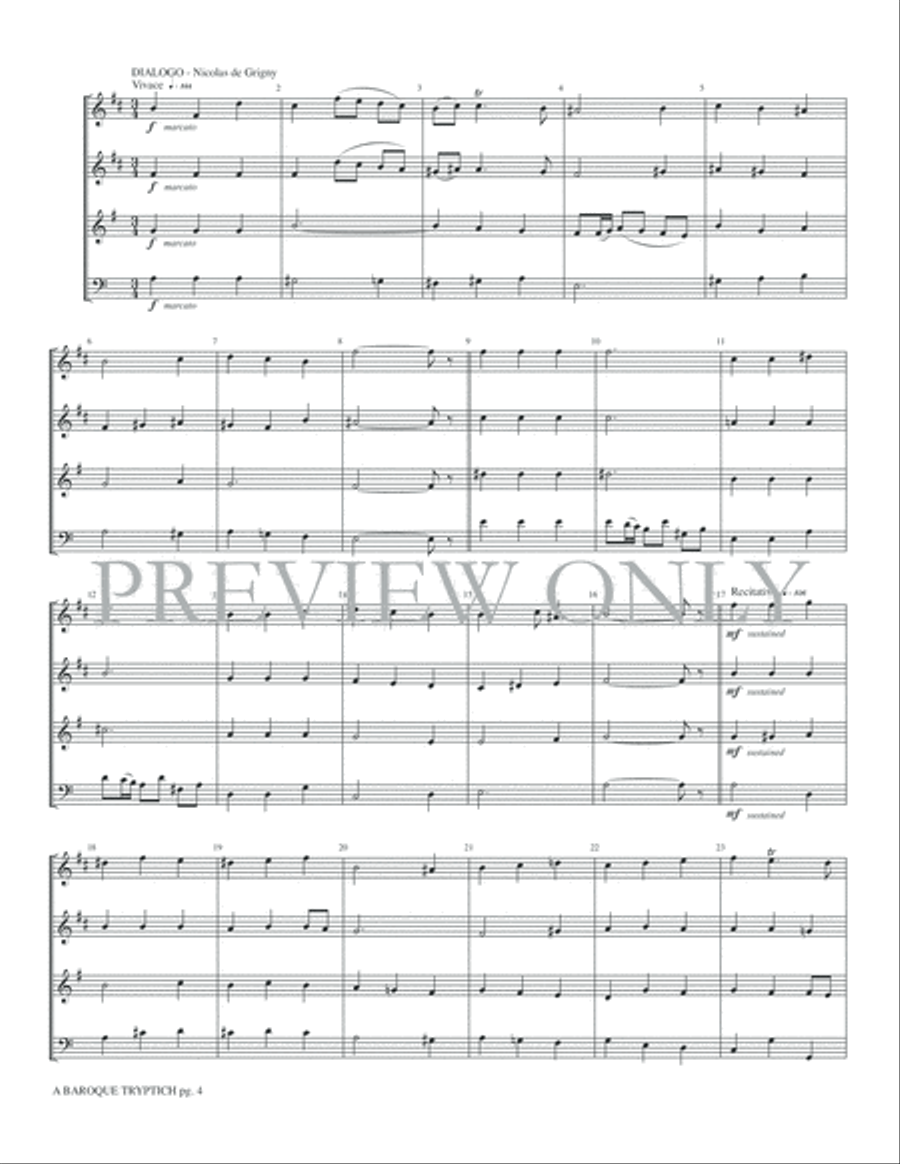 A Baroque Tryptich A Baroque Tryptich Brass Quartet scores gallery preview page 6