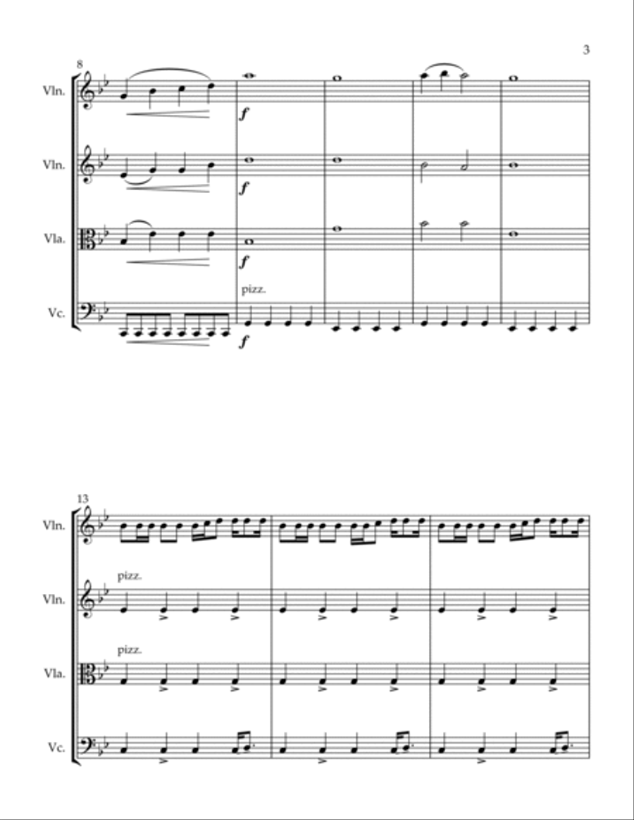 Flashing Lights String Quartet scores gallery preview page 5