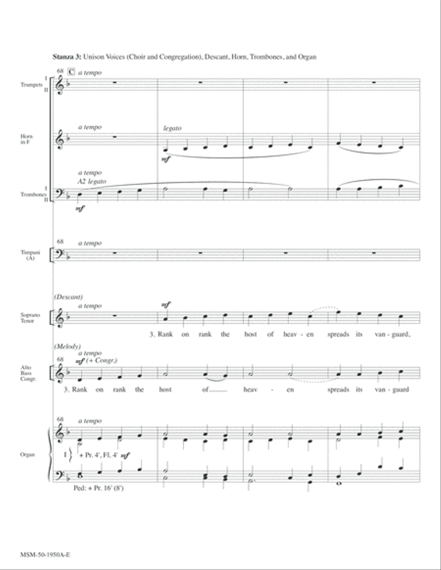 Processional on Let All Mortal Flesh Keep Silence (Downloadable Brass Score) Choir scores gallery preview page 6