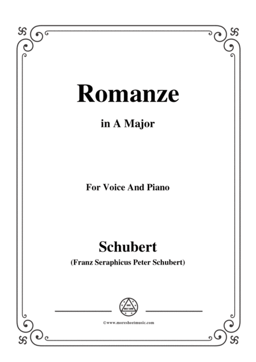 Schubert-Romanze,in A Major,for Voice and Piano image number null