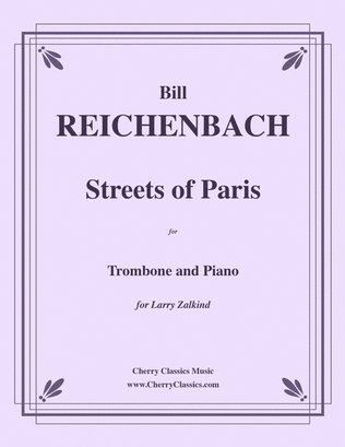 Book cover for Streets of Paris for Trombone & Piano