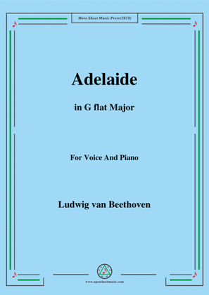 Book cover for Beethoven-Adelaide in G flat Major,for voice and piano