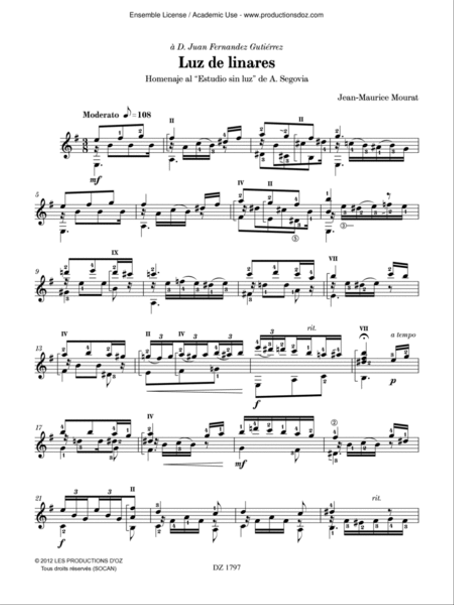 Luz de linares Classical Guitar scores gallery preview page 4