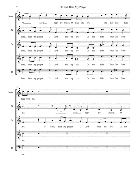O Lord, Hear My Prayer (Solo and SATB) image number null