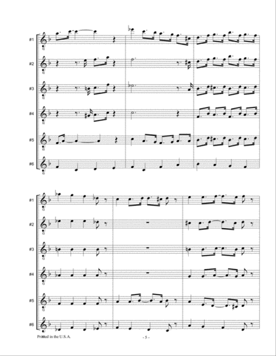 Aspen Leaf Rag and Fugue for Six Flutes Woodwind Ensemble scores gallery preview page 5