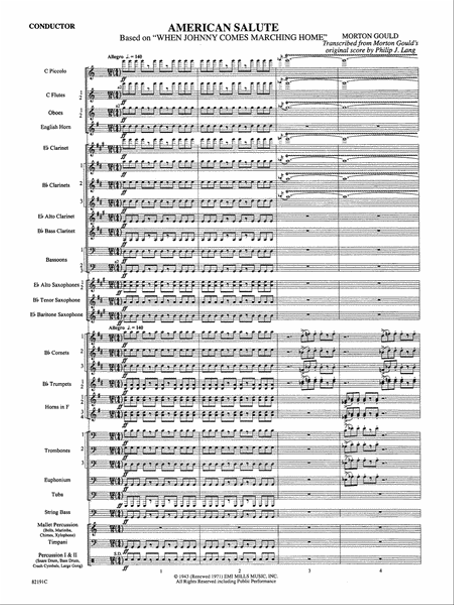 American Salute (based on When Johnny Comes Marching Home): Score by Morton Gould Concert Band - Digital Sheet Music page 3
