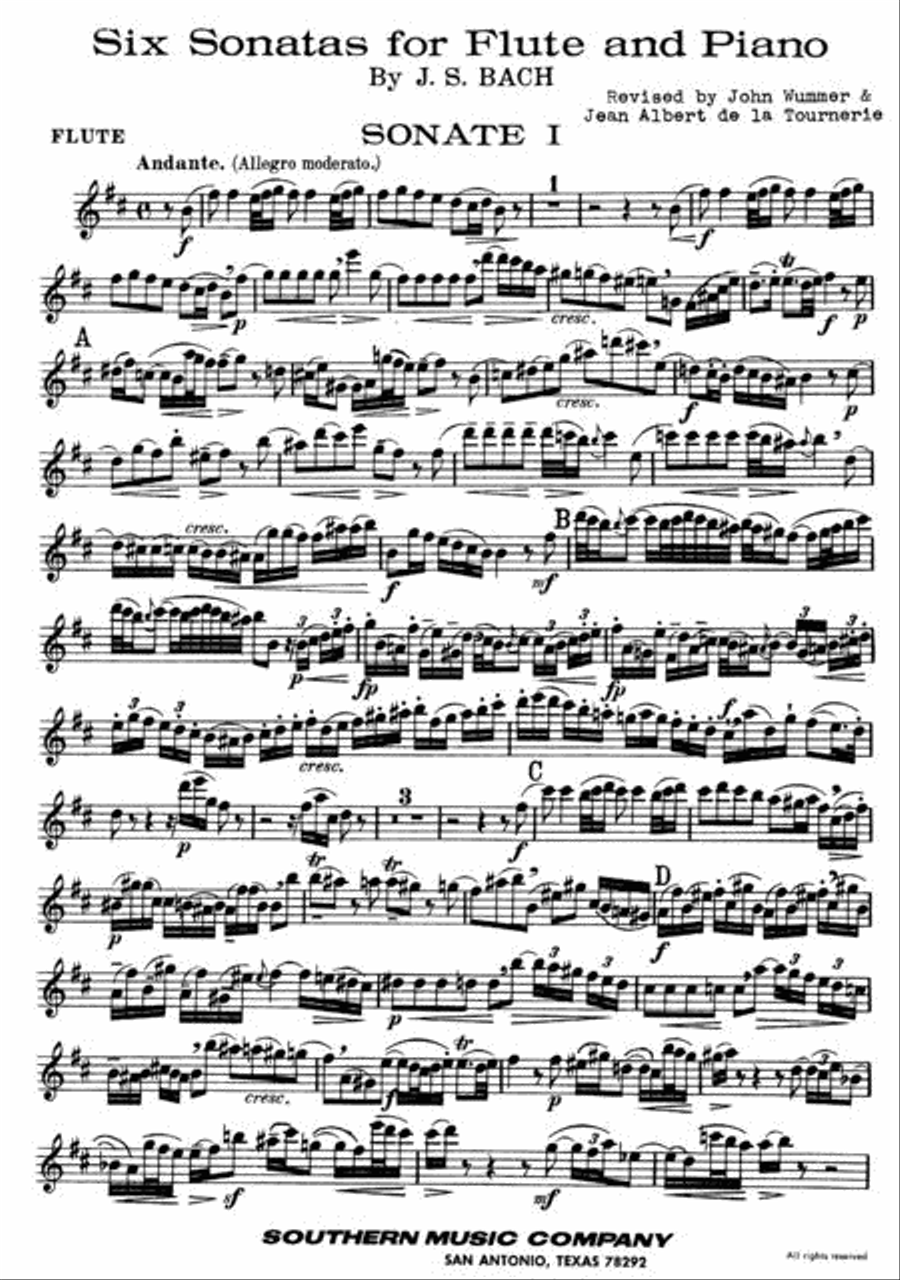 Six Sonatas Flute scores gallery preview page 2