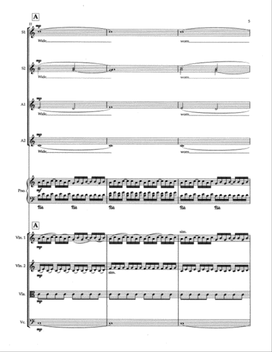 Tundra (Full Score and String Quartet Parts) Choir scores gallery preview page 6