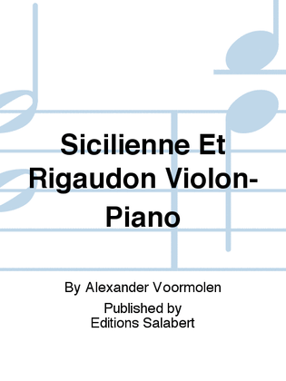 Sicilienne Et Rigaudon Violon-Piano