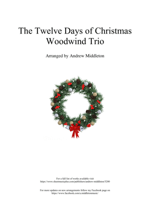 Book cover for The Twelve Days of Christmas arranged for Woodwind Trio