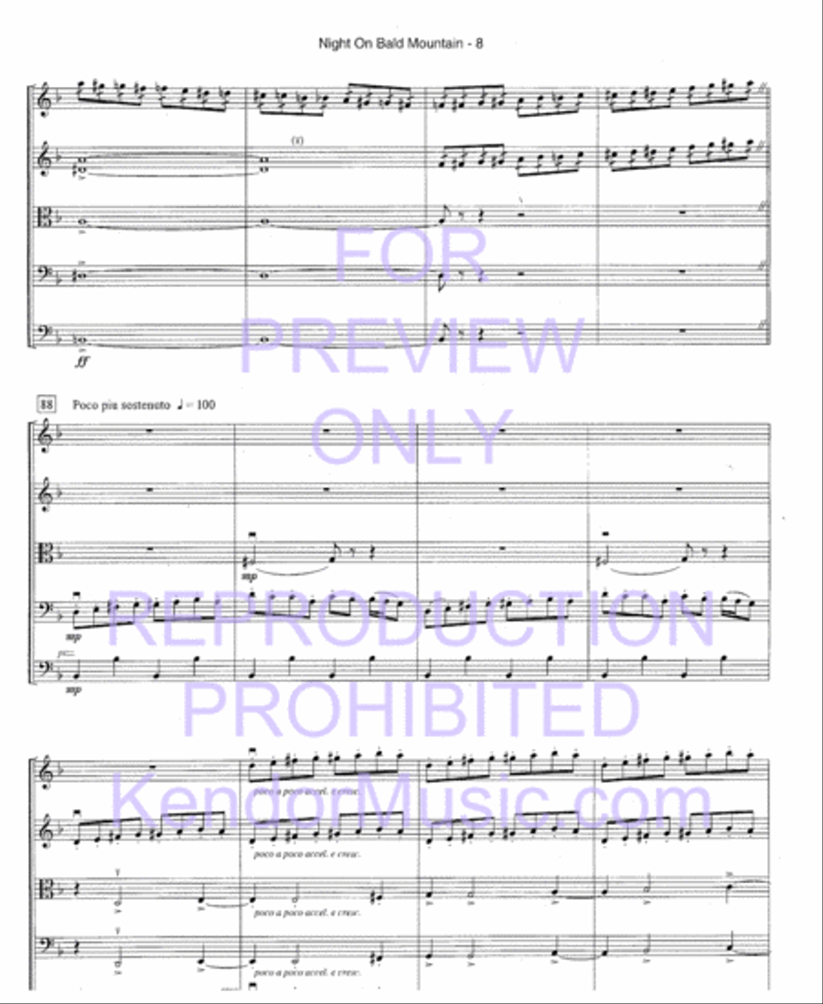 Night On Bald Mountain (Full Score) String Orchestra scores gallery preview page 11
