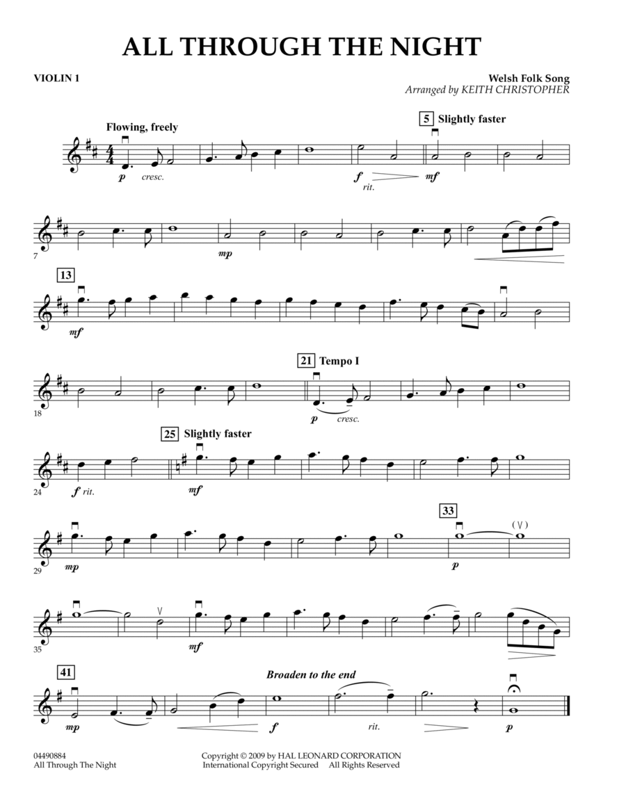 All Through The Night - Violin 1 Violin scores gallery preview page 1
