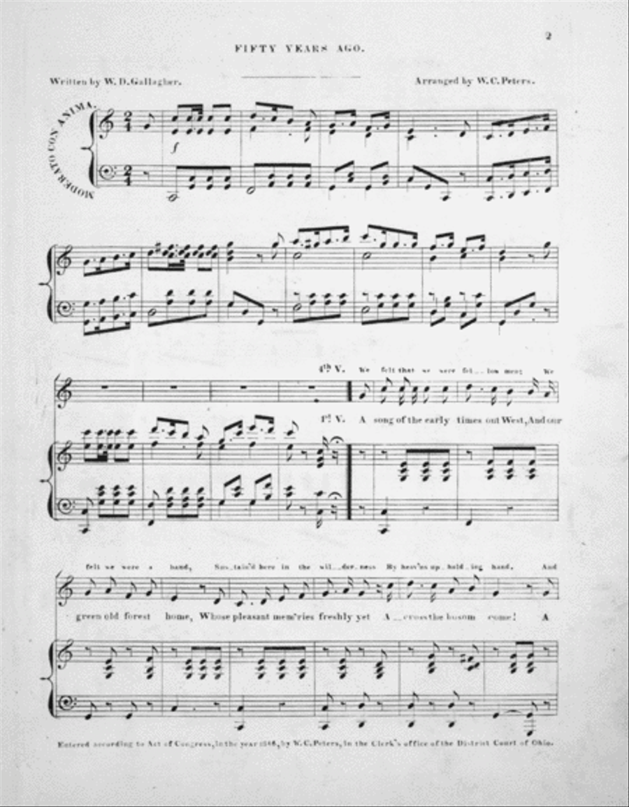 Fifty Years Ago! Song of the Western Pioneers Voice scores gallery preview page 2