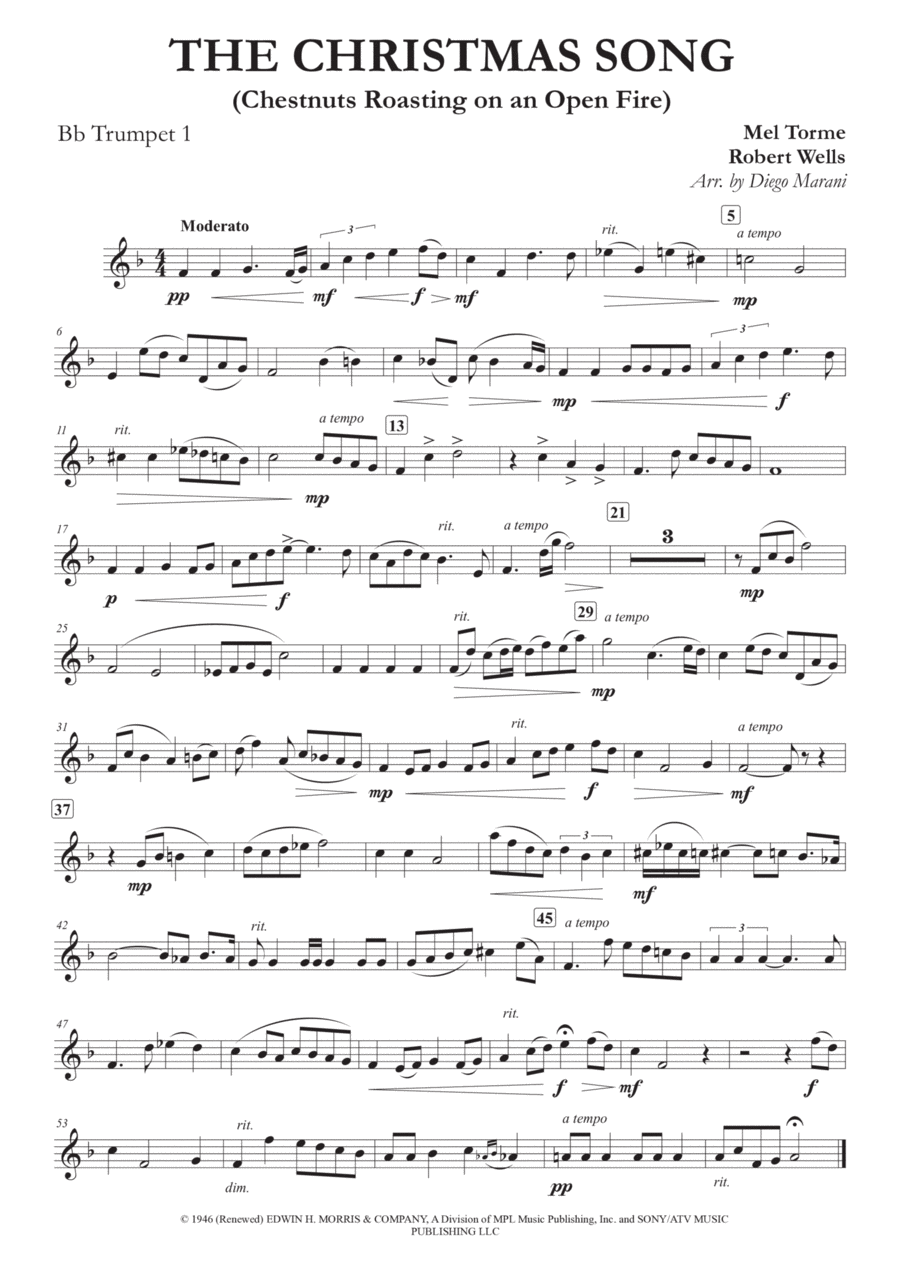 The Christmas Song (chestnuts Roasting On An Open Fire) Brass Ensemble scores gallery preview page 1