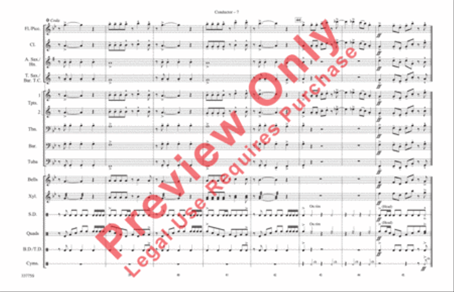 Livin' la Vida Loca Marching Band scores gallery preview page 8