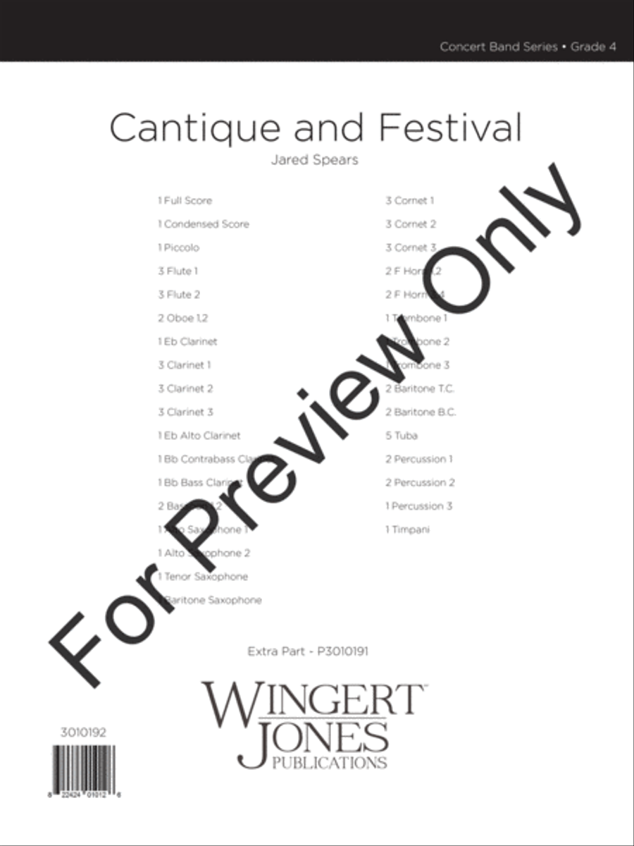 Cantique and Festival (Score) Concert Band scores gallery preview page 2