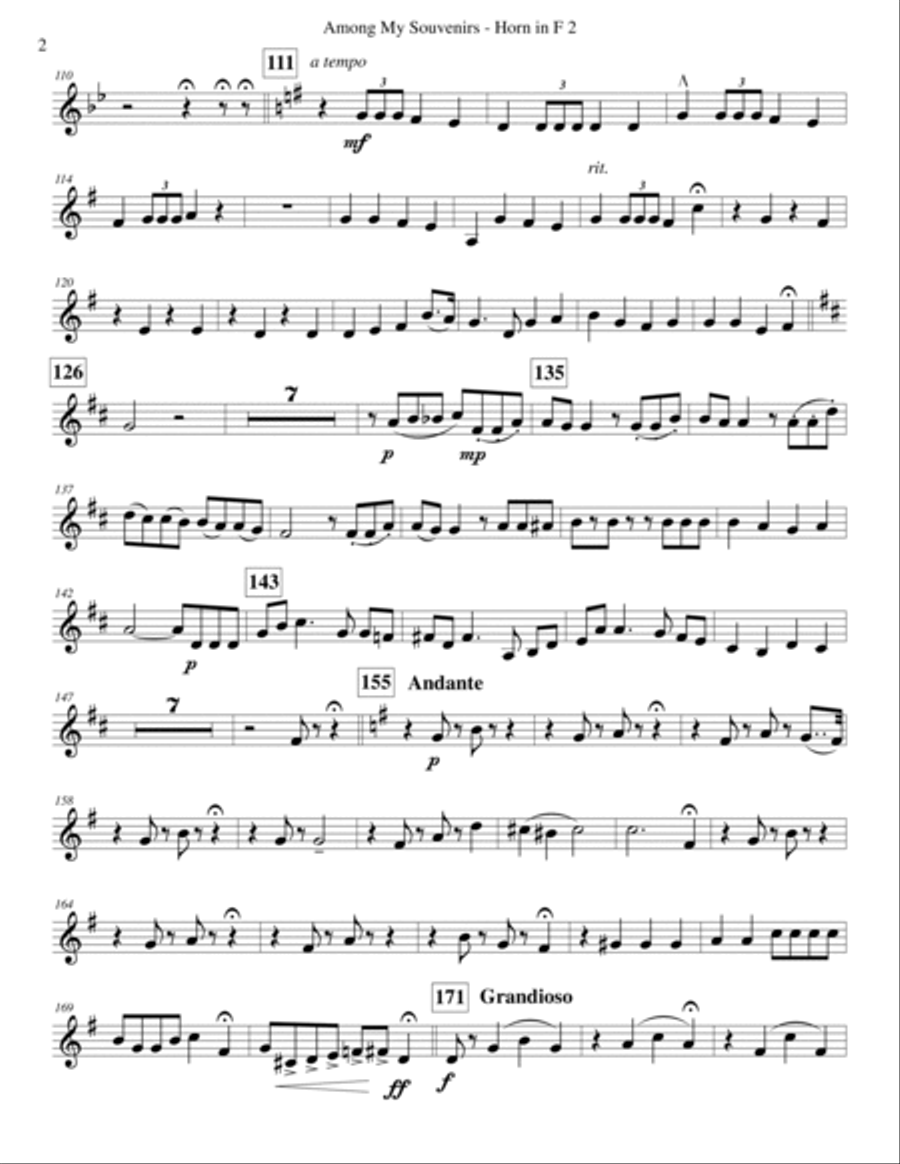 Among My Souvenirs (Humoresque) - #2 Brass & Percussion Parts Concert Band scores gallery preview page 5