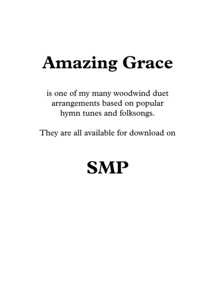 Amazing Grace, Duet for Flute and Clarinet image number null