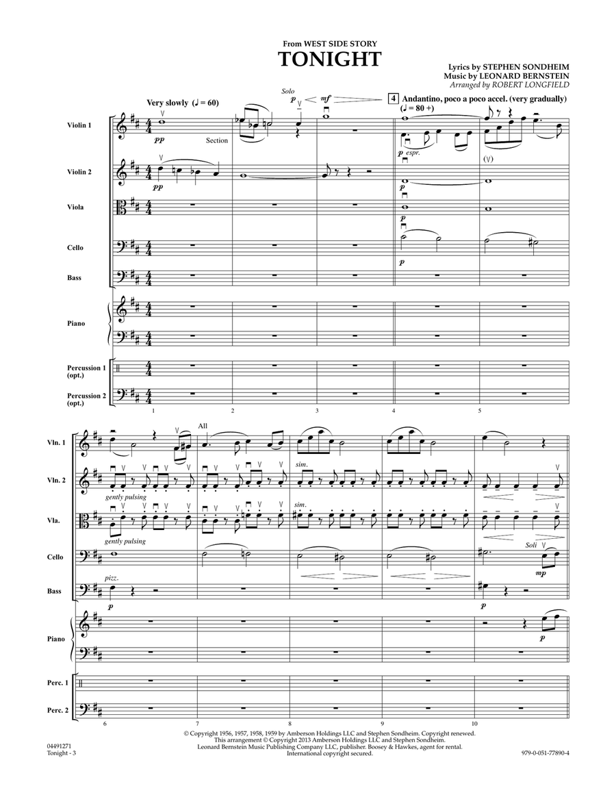 Tonight (from West Side Story) - Conductor Score (Full Score) Orchestra scores gallery preview page 2