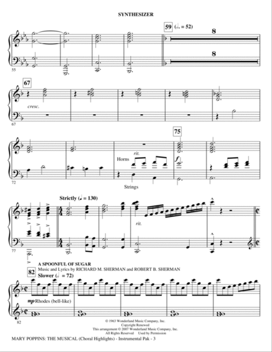 Mary Poppins: The Musical - Synthesizer Choir scores gallery preview page 3
