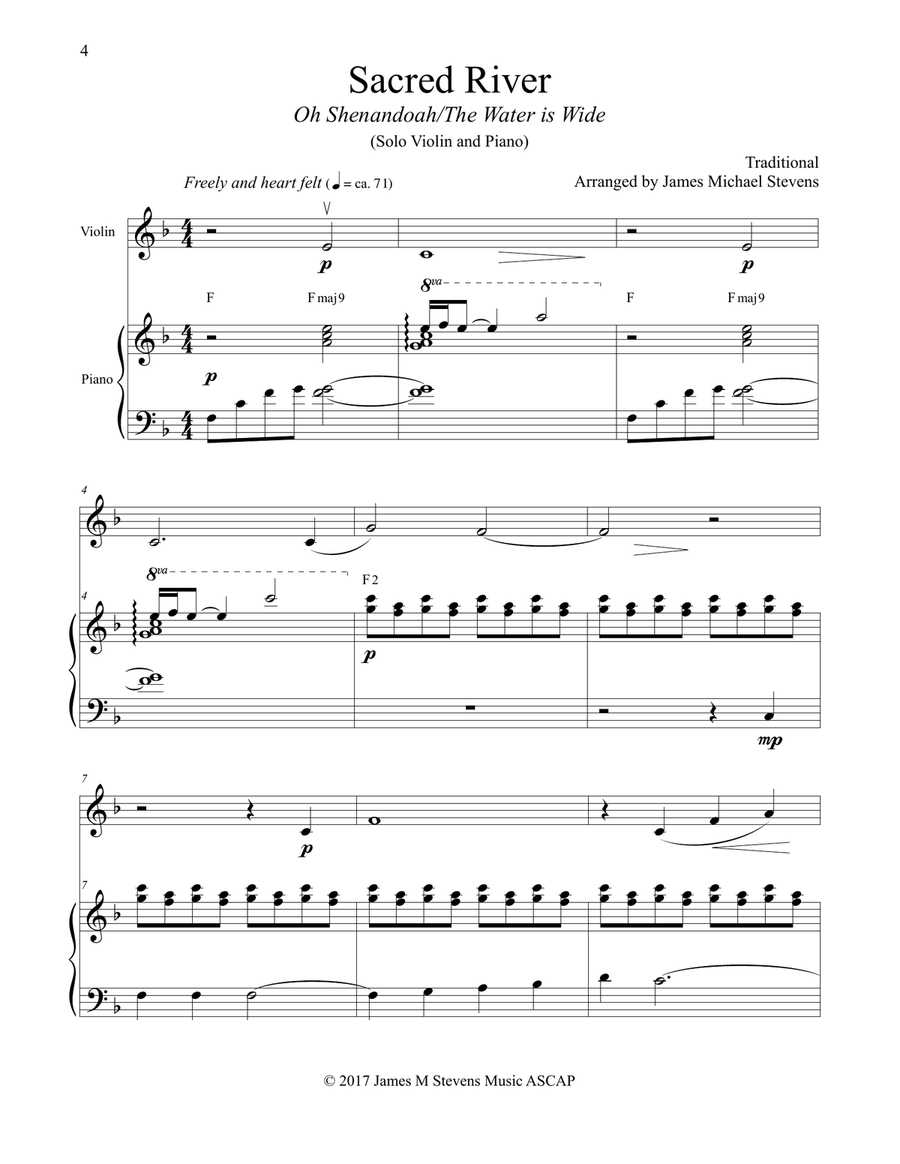 VIOLIN DIVINE - Book of Sacred Solos for the Violin & Piano Violin Solo scores gallery preview page 4