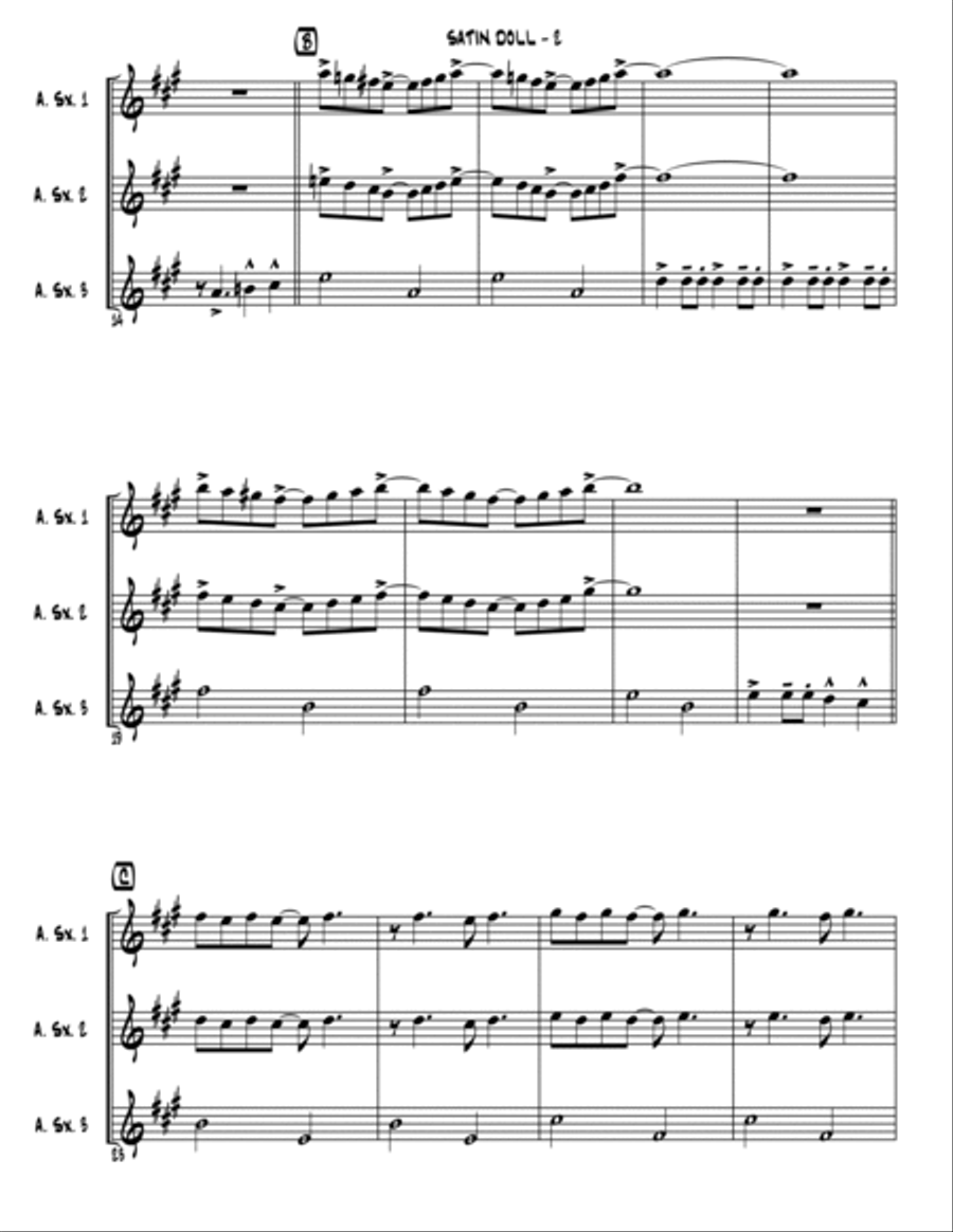 Satin Doll Woodwind Trio scores gallery preview page 3