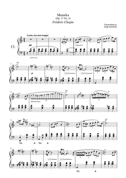 Mazurka Op. 17 No. 4 image number null