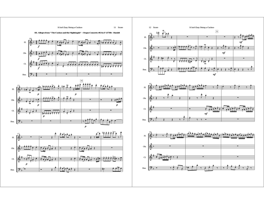 It Isn't Easy Being a Cuckoo for Woodwind Quartet Woodwind Quartet scores gallery preview page 6