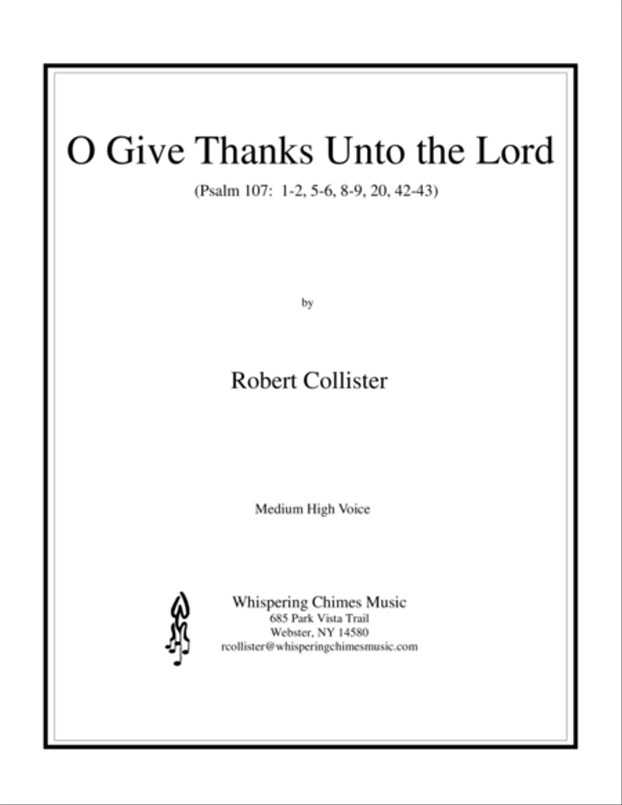 O Give Thanks Unto the Lord (medium high voice) High Voice scores gallery preview page 1