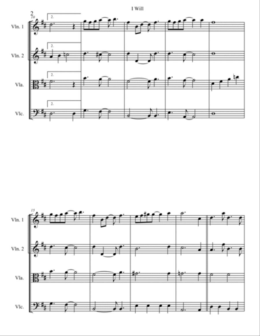 I Will String Quartet scores gallery preview page 2