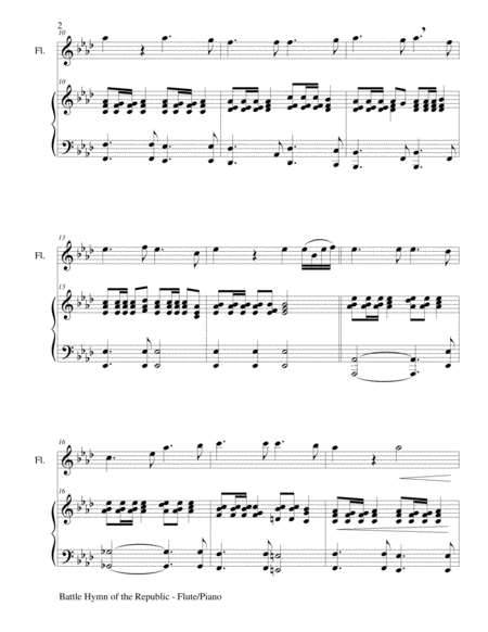 BATTLE HYMN OF THE REPUBLIC (Duet – Flute and Piano/Score and Parts) image number null