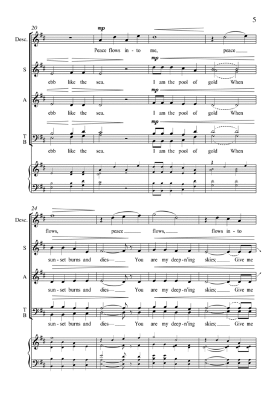 Peace Flows into Me from For a Breath of Ecstasy 4-Part scores gallery preview page 4