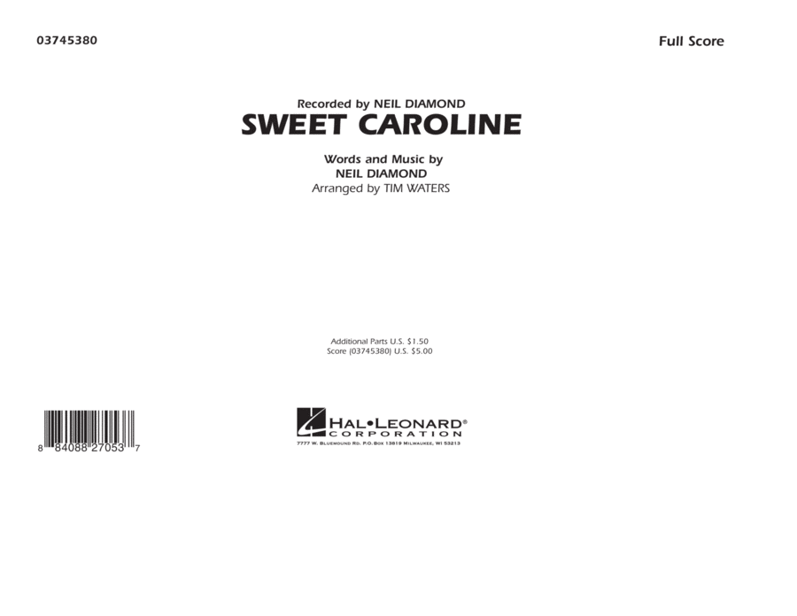 Sweet Caroline - Full Score Marching Band scores gallery preview page 1