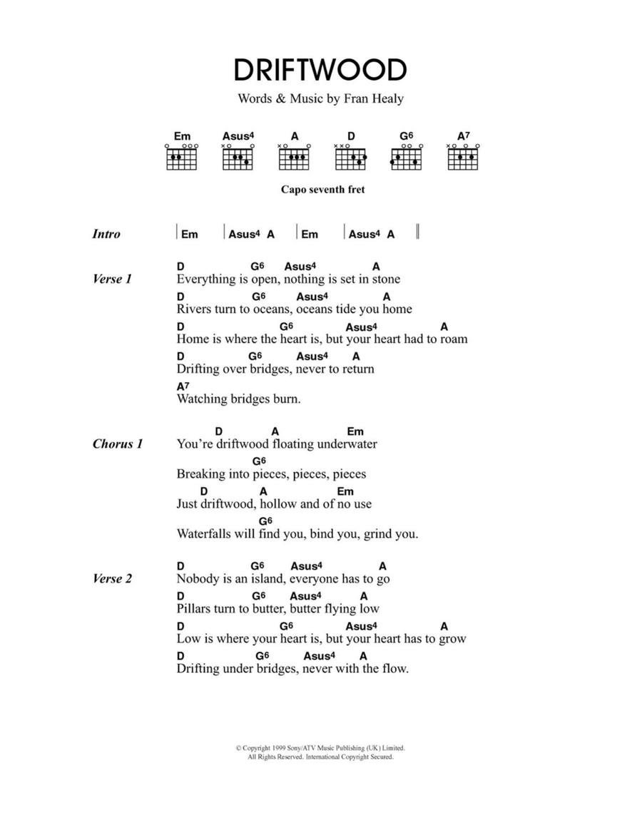 Driftwood Driftwood Easy Guitar scores gallery preview page 1
